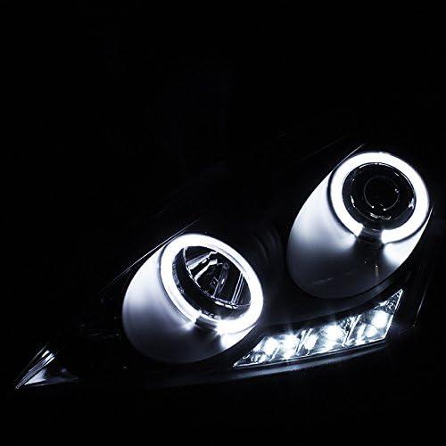 【並行輸入品】ホンダ アコード ブラックベゼル デュアルヘイローリング DRL LEDプロジェクターヘッドライト フロントランプ 交換用ペア　