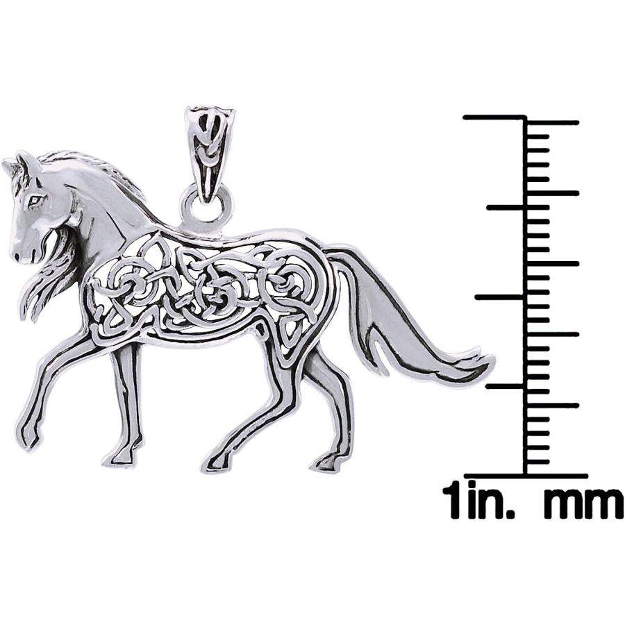【並行輸入品】ジュエリートレンドスターリングシルバーケルトHorseペンダントon 22インチボックスチェーンネックレス　_3