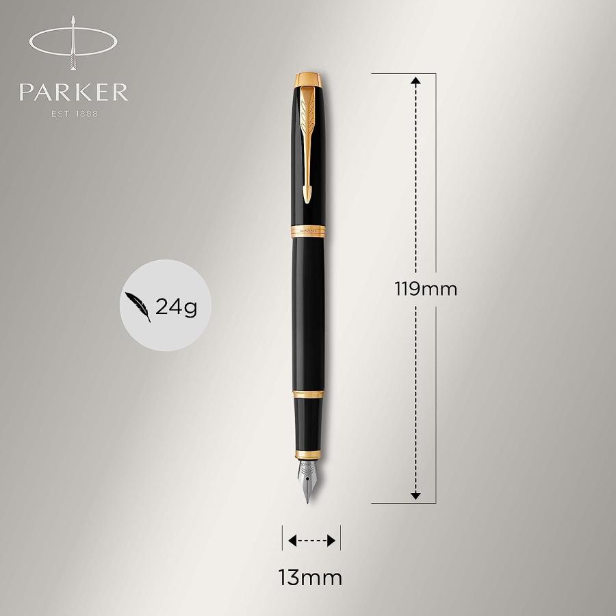 【並行輸入品】(Gift Box  Medium Nib  Black Lacquer Golden Trim) - PARKER IM Fountaの画像