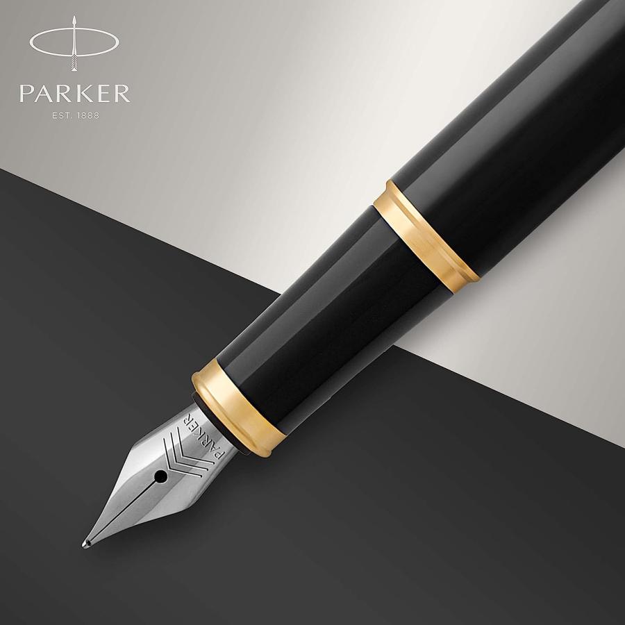 【並行輸入品】(Gift Box  Medium Nib  Black Lacquer Golden Trim) - PARKER IM Fountaの画像