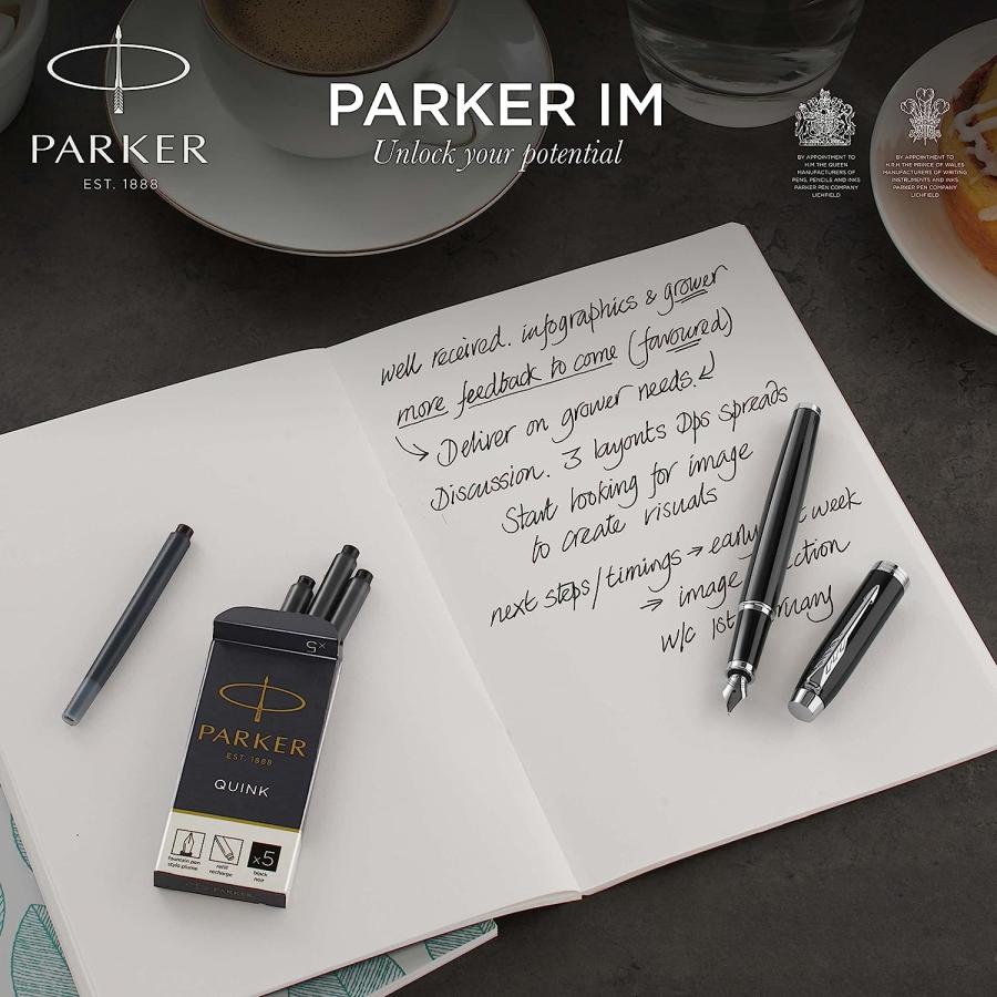 【並行輸入品】(Gift Box  Medium Nib  Black Lacquer Golden Trim) - PARKER IM Fountaの画像
