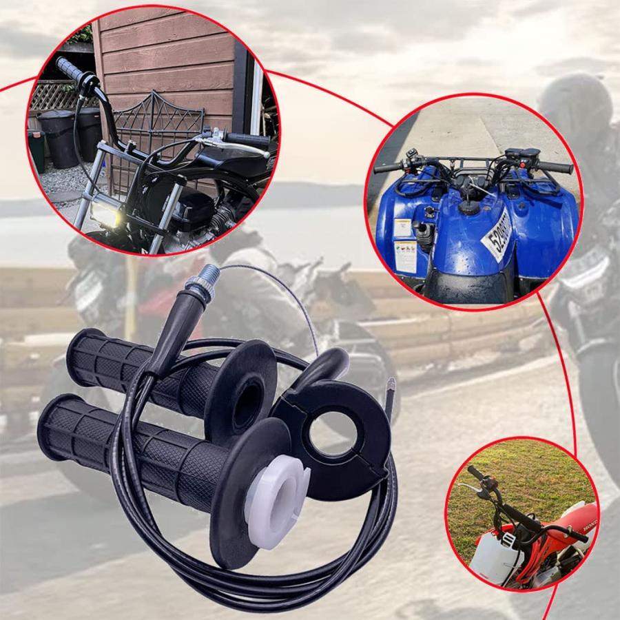 【並行輸入品】Auto-Moto ハンドルバー スロットルグリップ + スロットルケーブル + スロットルハウジング クランプ ホンダ XRF50 X_3