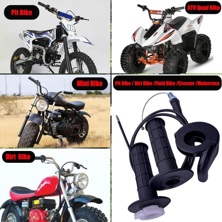 【並行輸入品】Auto-Moto ハンドルバー スロットルグリップ + スロットルケーブル + スロットルハウジング クランプ ホンダ XRF50 X_6
