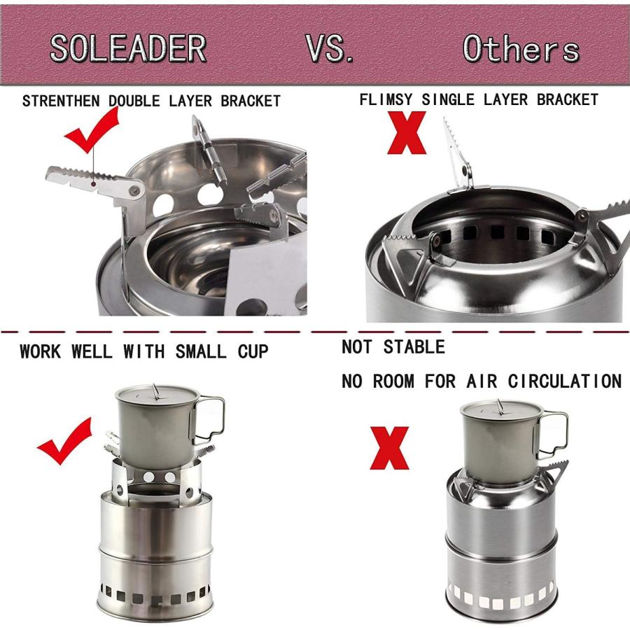 SOLEADER キャンプ用ポータブル木材燃焼コンロ　並行輸入品