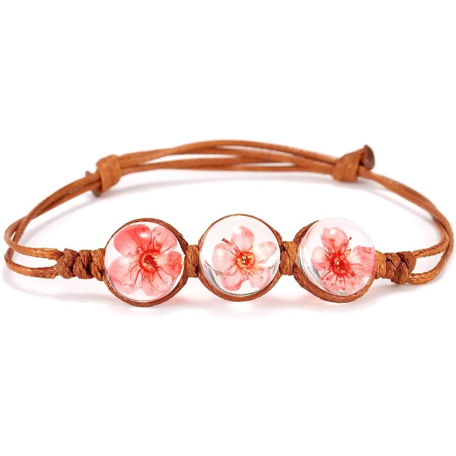 並行輸入品】Rinhoo ドライ押し花 桜 ジェムストーン ガラス