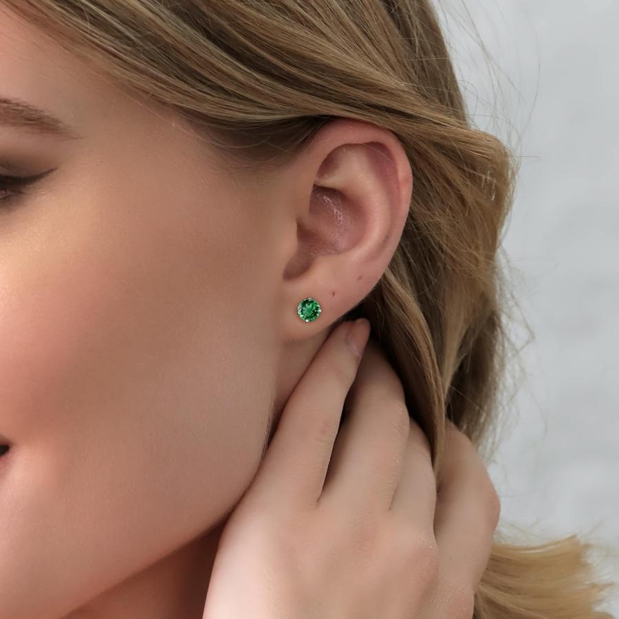 並行輸入品】Gem Stone King 3.30カラット ナノエメラルド ピアス 
