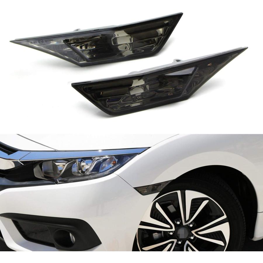 【並行輸入品】iJDMTOY JDM クリアサイドマーカーランプ 左右2個 2016年以降 10世代 ホンダ シビック セダン/クーペ用 Smoked_7