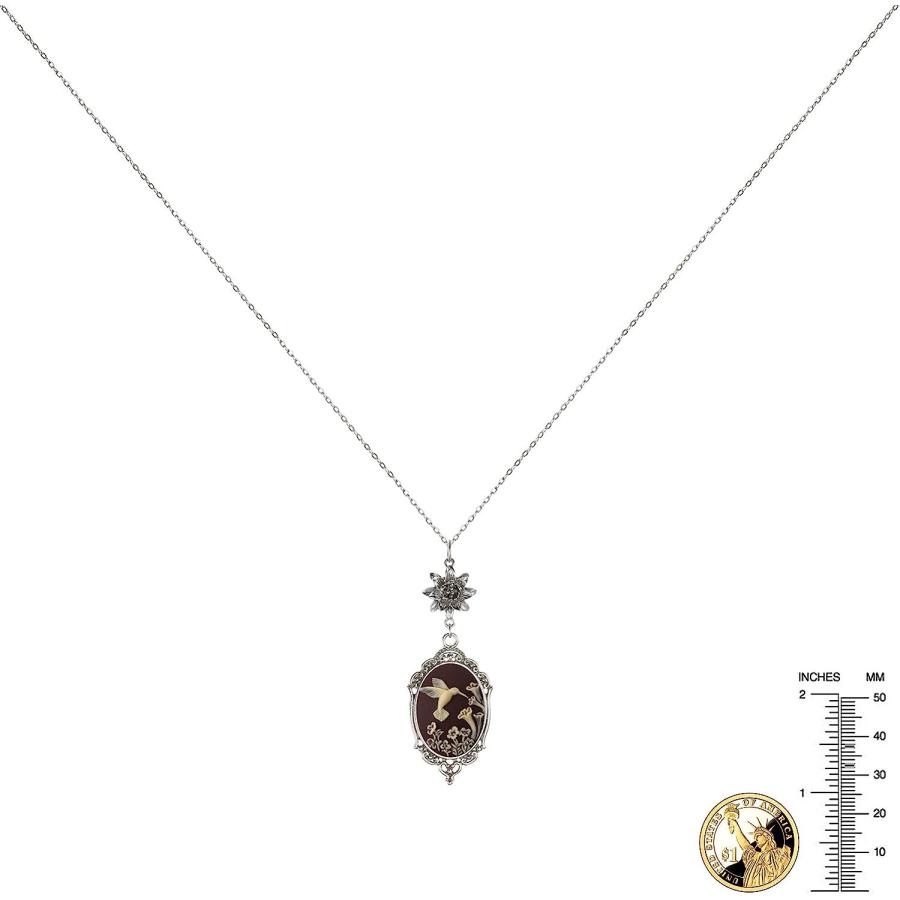 d.luca ロータスモチーフ カメオネックレス 並行輸入品】ロータスチャームネックレスアンティーク装飾カメオ