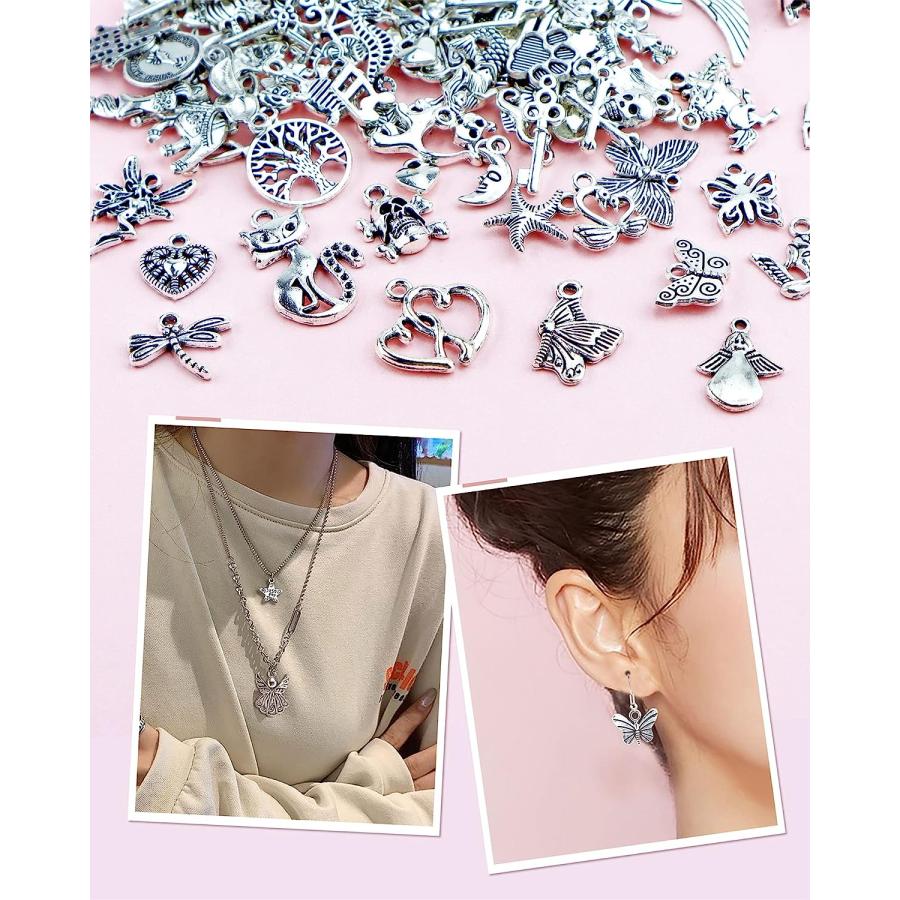 【並行輸入品】(100 PCS Mixed) - Wholesale Bulk Lots Jewellery Making Silver Charms_6