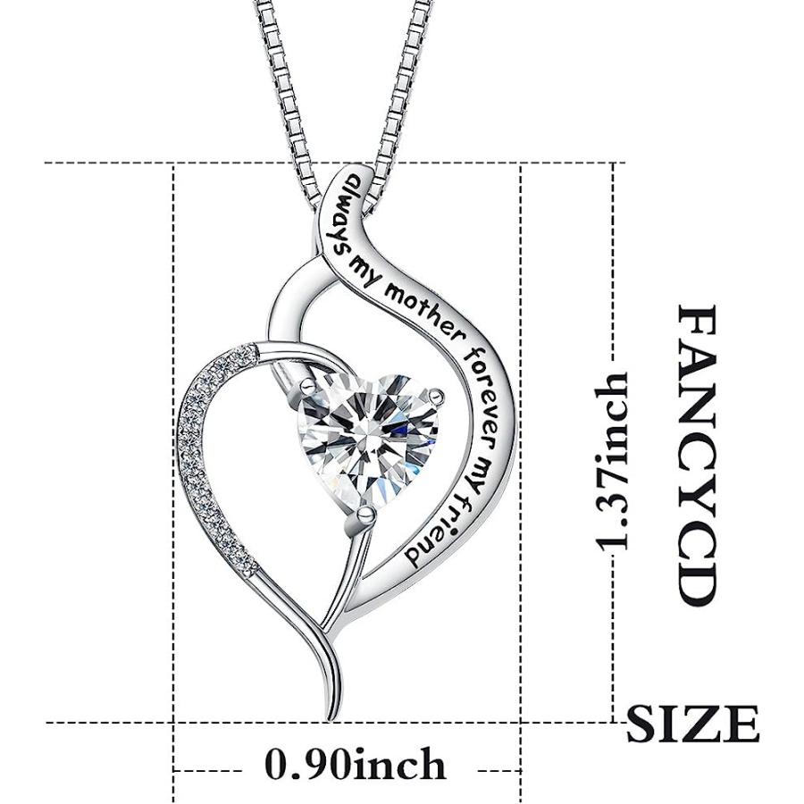 【並行輸入品】FANCYCD inchAlways My Mother Forever My Friend Love ハートネックレス 18inch
