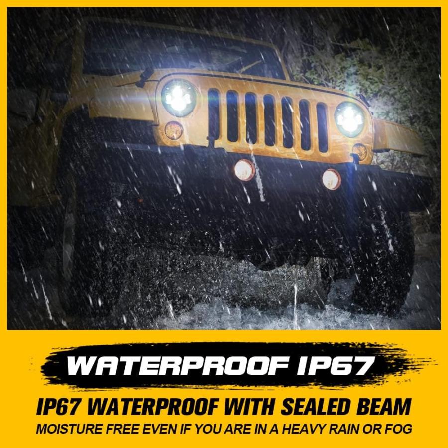 【並行輸入品】SPLクラシック7インチジープラングラー97-2017 JK TJ LJ Hummber H1 H2用インチクリーチップLEDヘッドライの画像