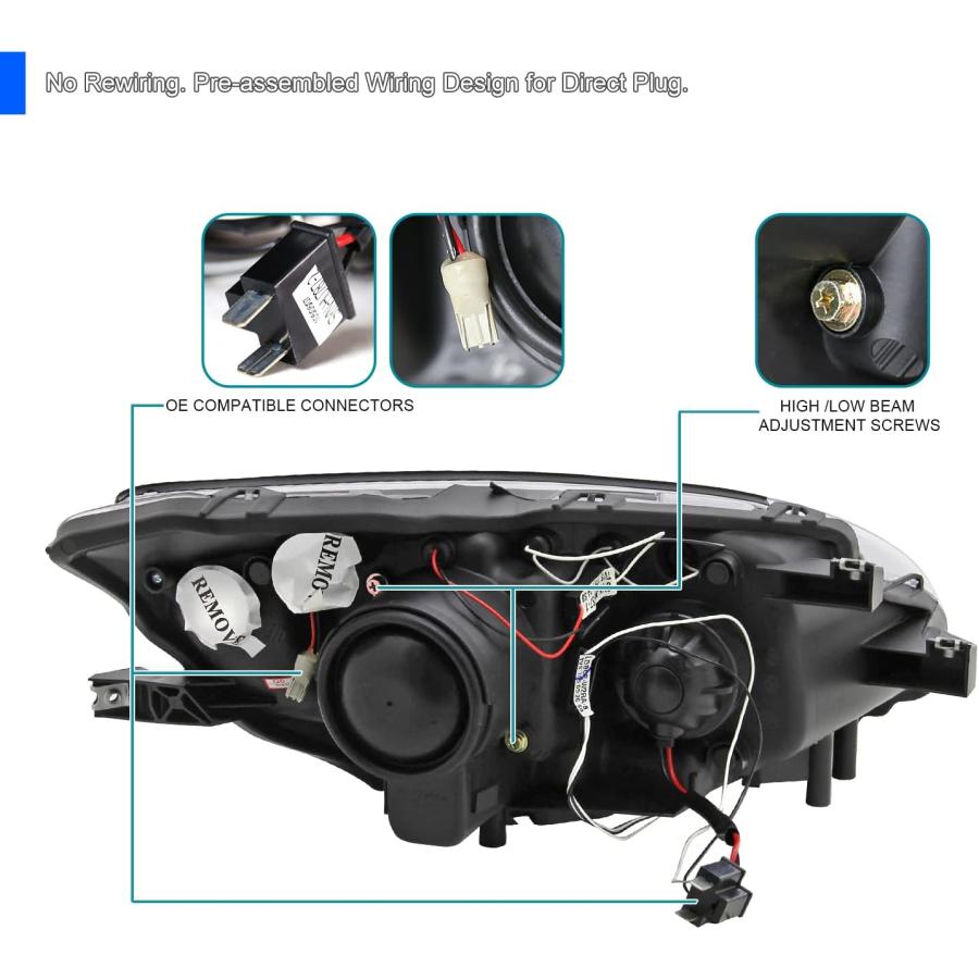 並行輸入品】Spec-D Tuning Halo + LED プロジェクターヘッドライト