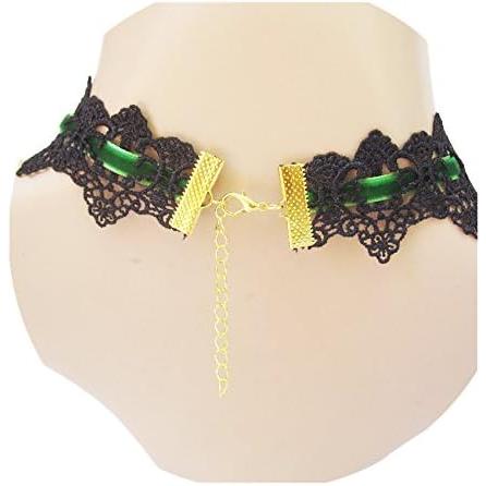 【並行輸入品】Charm.L Grace ブラックレースゴシックロリータペンダントチョーカーネックレスイヤリングセット　