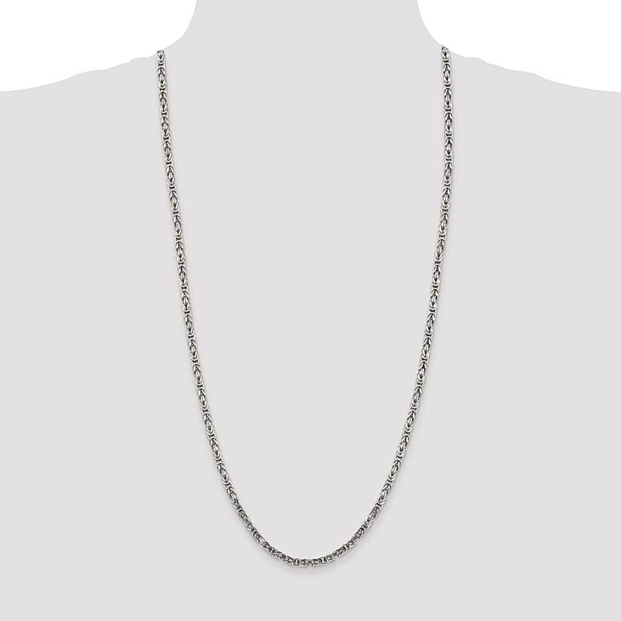 【並行輸入品】925スターリングシルバー 3.25mm ビザンチンチェーンネックレス ペンダントチャーム ファインジュエリー 女性へのギフトにの画像