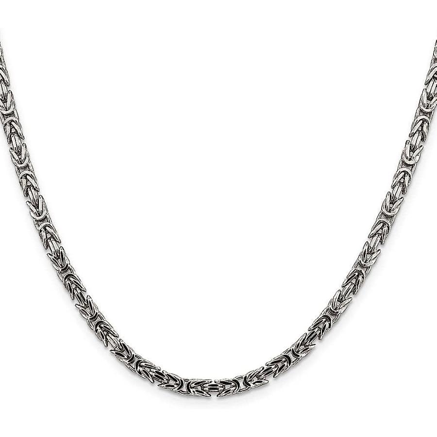 【並行輸入品】925スターリングシルバー 3.25mm ビザンチンチェーンネックレス ペンダントチャーム ファインジュエリー 女性へのギフトにの画像