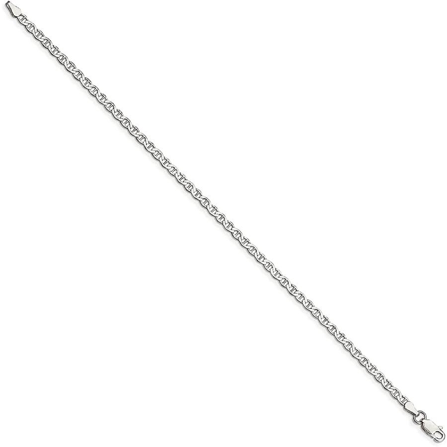 【並行輸入品】925スターリングシルバー 3.1mm アンカーチェーン アンクレットブレスレット ファインジュエリー 女性へのギフトに 10 inc_1