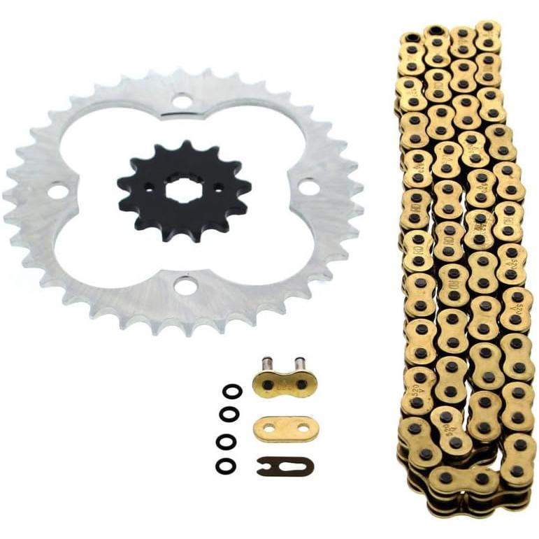 Fits Honda TRX300EX 300EX 52088 Gold O Ring Chain & Sprocket Silver 13