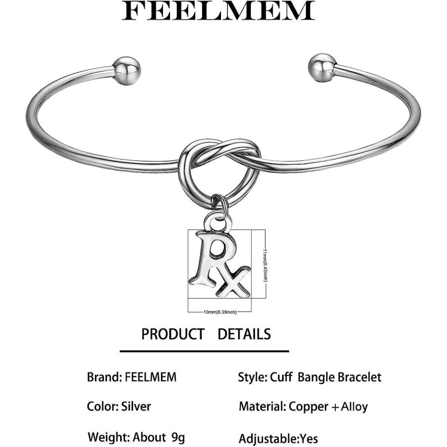 【並行輸入品】feelmem薬剤師ブレスレットRXシンボルチャームノットバングルOpen Cuffストレッチブレスレット　_1