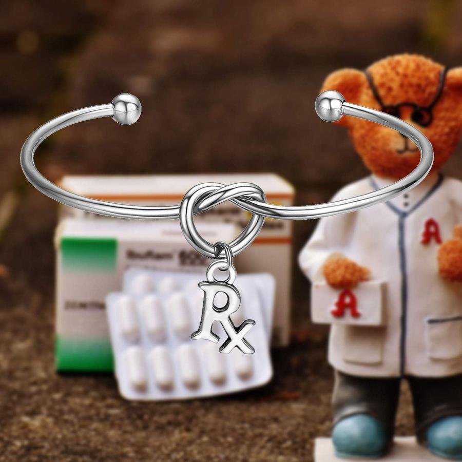 【並行輸入品】feelmem薬剤師ブレスレットRXシンボルチャームノットバングルOpen Cuffストレッチブレスレット　_4