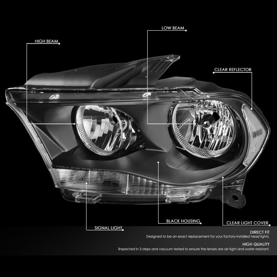 【並行輸入品】ブラックハウジング クリアコーナー左右ヘッドライトアセンブリランプ 交換用 Dodge Durango 11-13の画像