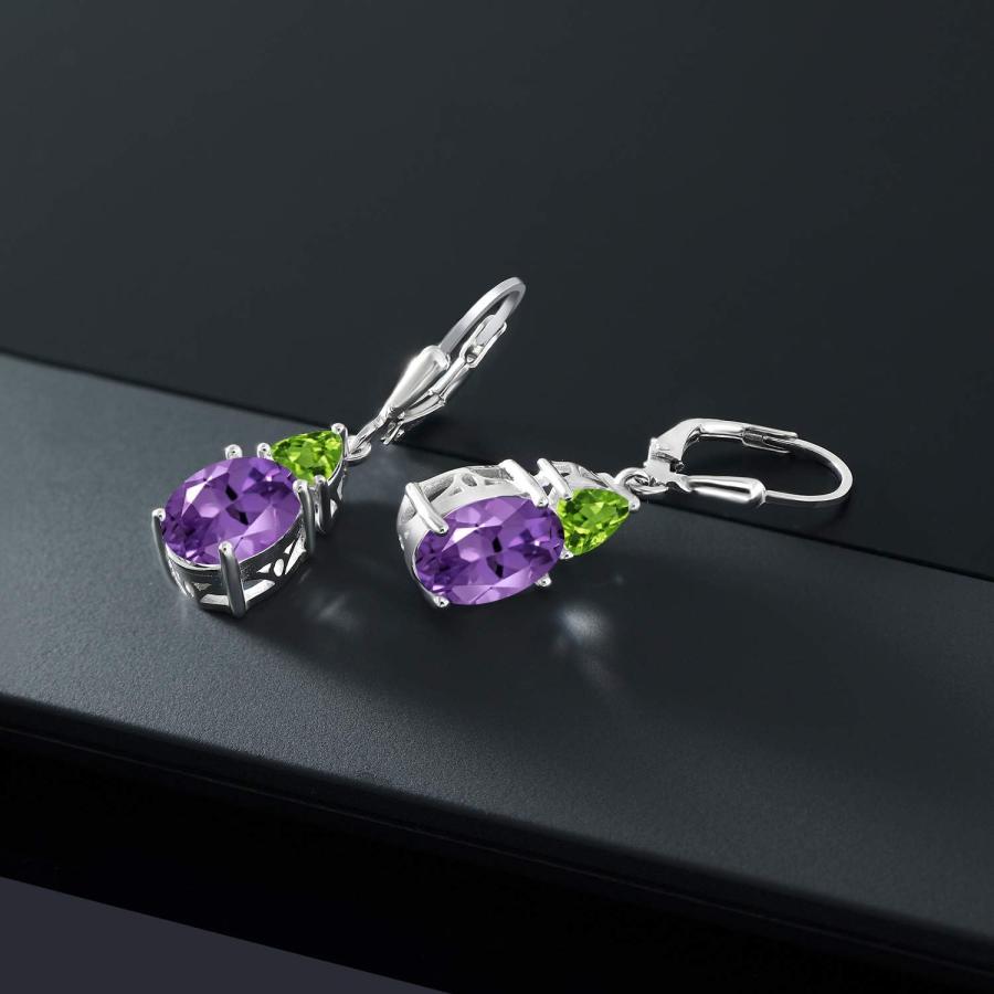 【並行輸入品】Gem Stone King 5.56カラット 天然 アメジスト ピアス レディース 天然石 ペリドット シルバー925 2月 誕生石　_3