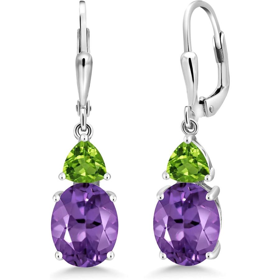 【並行輸入品】Gem Stone King 5.56カラット 天然 アメジスト ピアス レディース 天然石 ペリドット シルバー925 2月 誕生石　_4