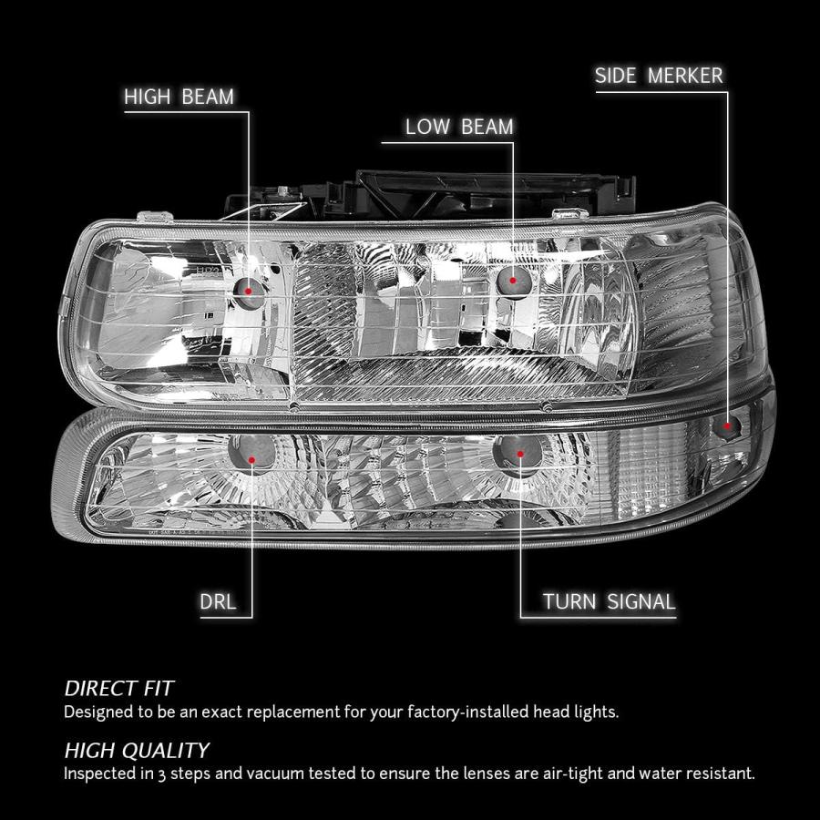 【並行輸入品】DNAモータリングHL-OH-CS99-4P-CH-CL1ヘッドライト（運転席側＆助手席側）　_4