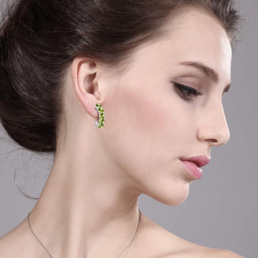 並行輸入品】Gem Stone King 3カラット 天然石 ペリドット ピアス 