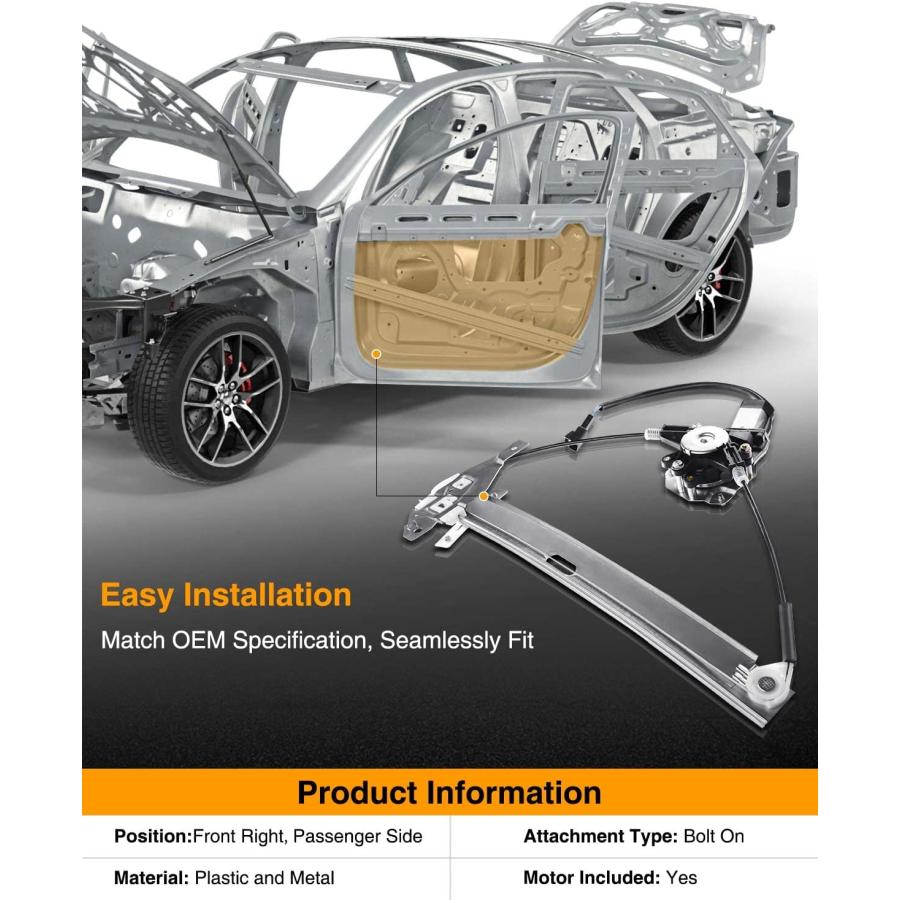 【並行輸入品】A-Premium パワーウィンドウレギュレーター モーター付き シボレー インパラ 2006-2013 Impala