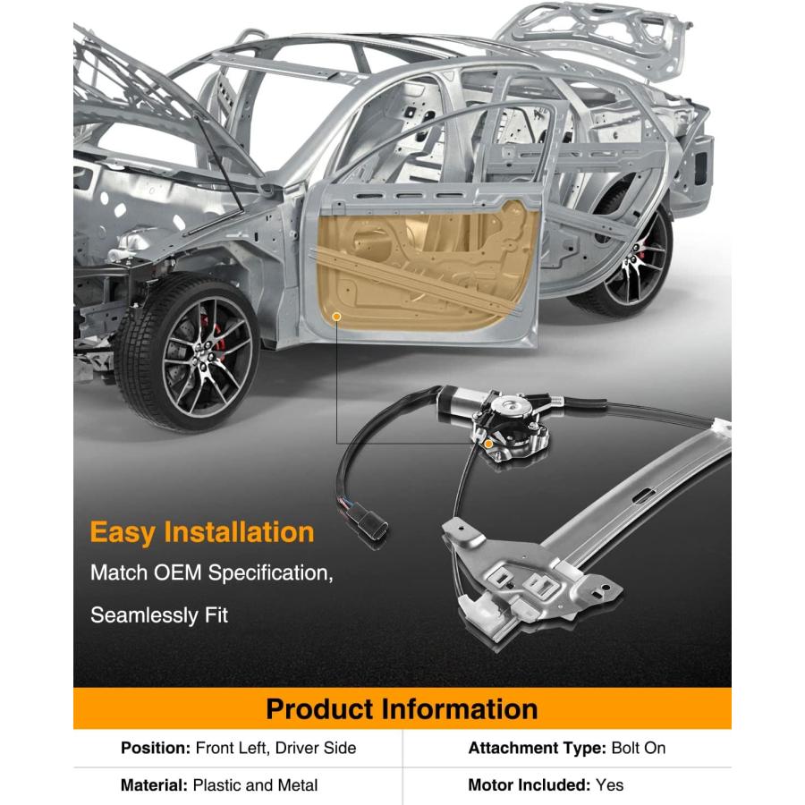 【並行輸入品】a-premium電源ウィンドウレギュレータwithモーターfor Chevrolet Impala 2006 20
