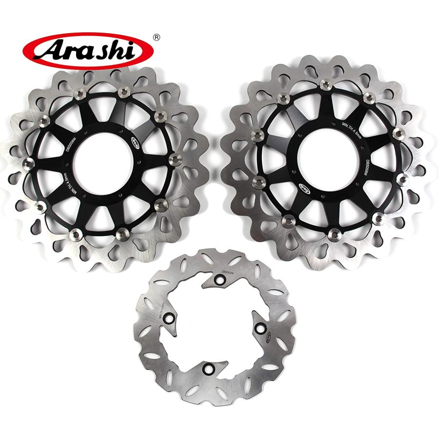 【並行輸入品】Arashi フロントリアホイールリムとブレーキディスクローターホンダ CBR1000RR 2006-2016 SC57 SC59用 (_6