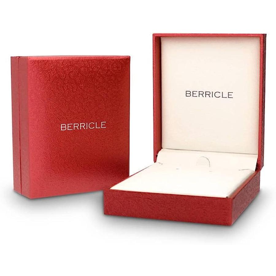 【並行輸入品】BERRICLEロジウムメッキシルバーキュービックジルコニアCZ Halo文ペンダントネックレス16インチ+ 2インチエクステンダー　_5