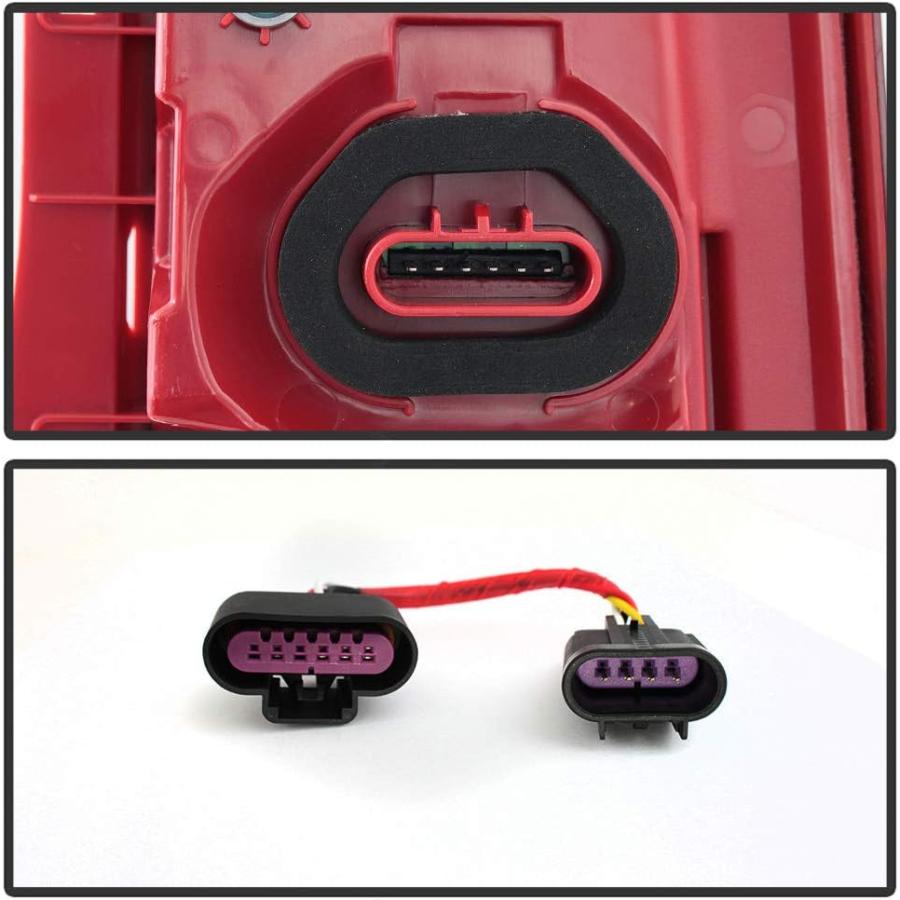 【並行輸入品】[2013-2018 Cadillac ATS用] VIPMOTOZ LEDテールライトランプアセンブリ ロッソレッドレンズ 運転席側　