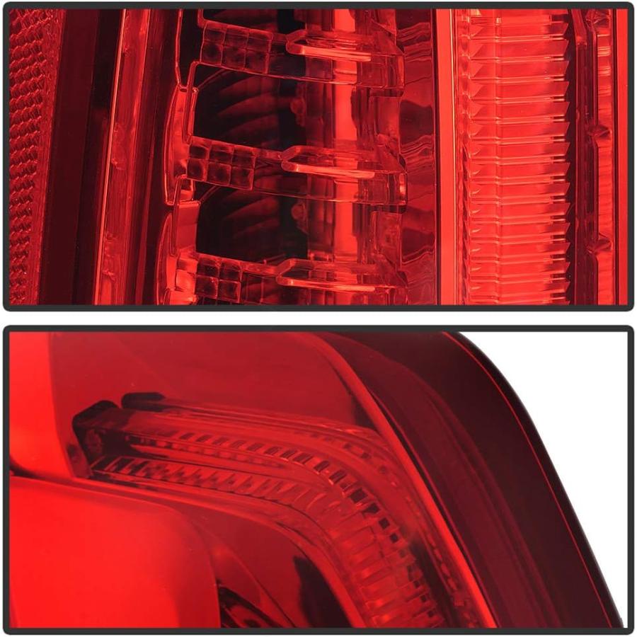 【並行輸入品】[2013-2018 Cadillac ATS用] VIPMOTOZ LEDテールライトランプアセンブリ ロッソレッドレンズ 運転席側　