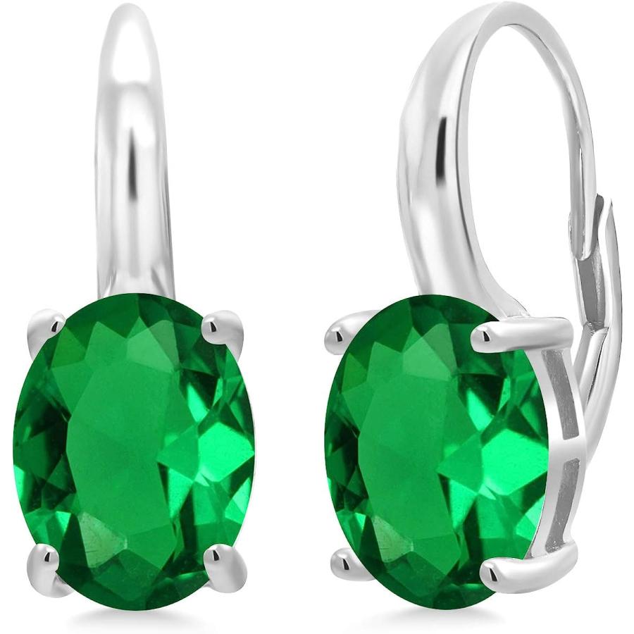 並行輸入品】Gem Stone King 5.5カラット ナノエメラルド ピアス 