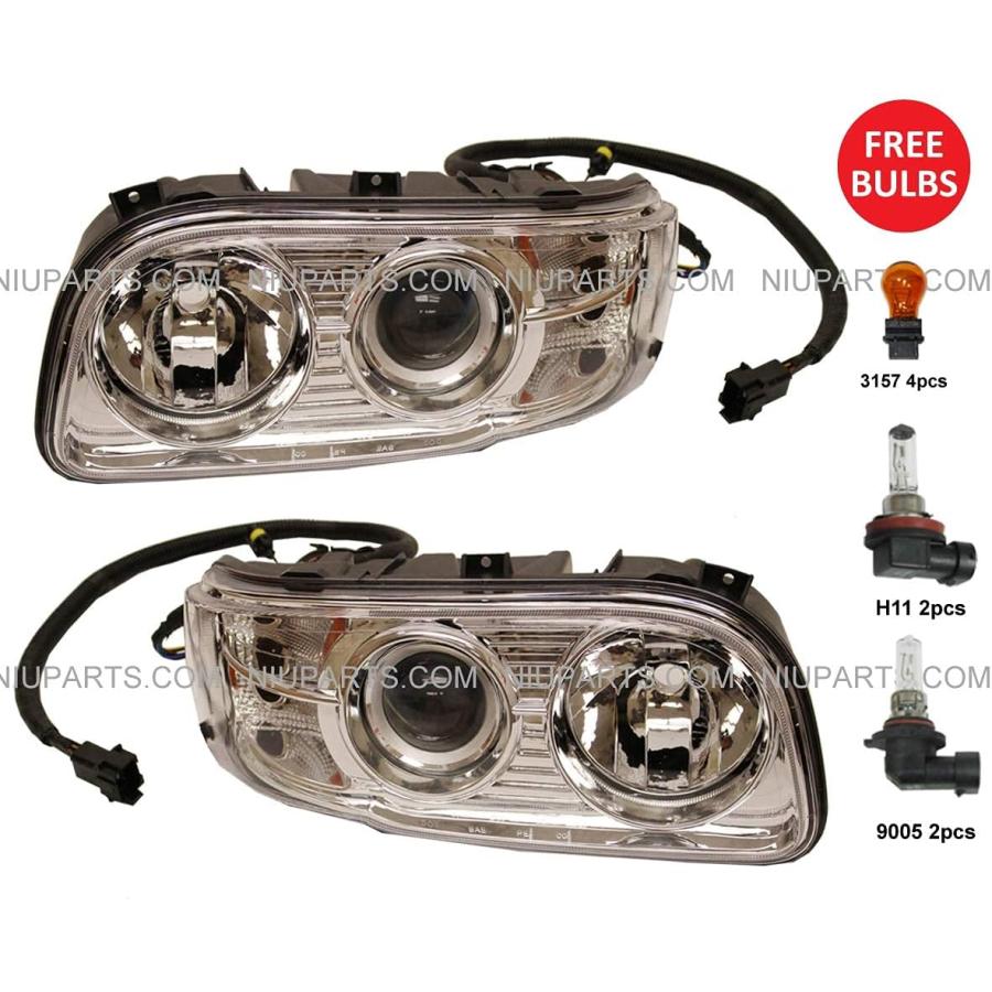 【並行輸入品】LEDバー付きヘッドライト - 運転席と助手席側 (適合: Peterbilt 388 389 367 567)　