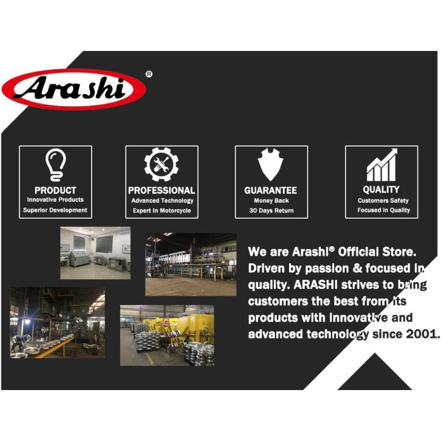 Arashi フロントとリアのブレーキディスクローターヤマハ YZFR6 YZF-R6 YZF R6 2003 2004 用 オートバイ交換アクセサリー ブラック　並行輸入品｜dep-dreamfactory｜09