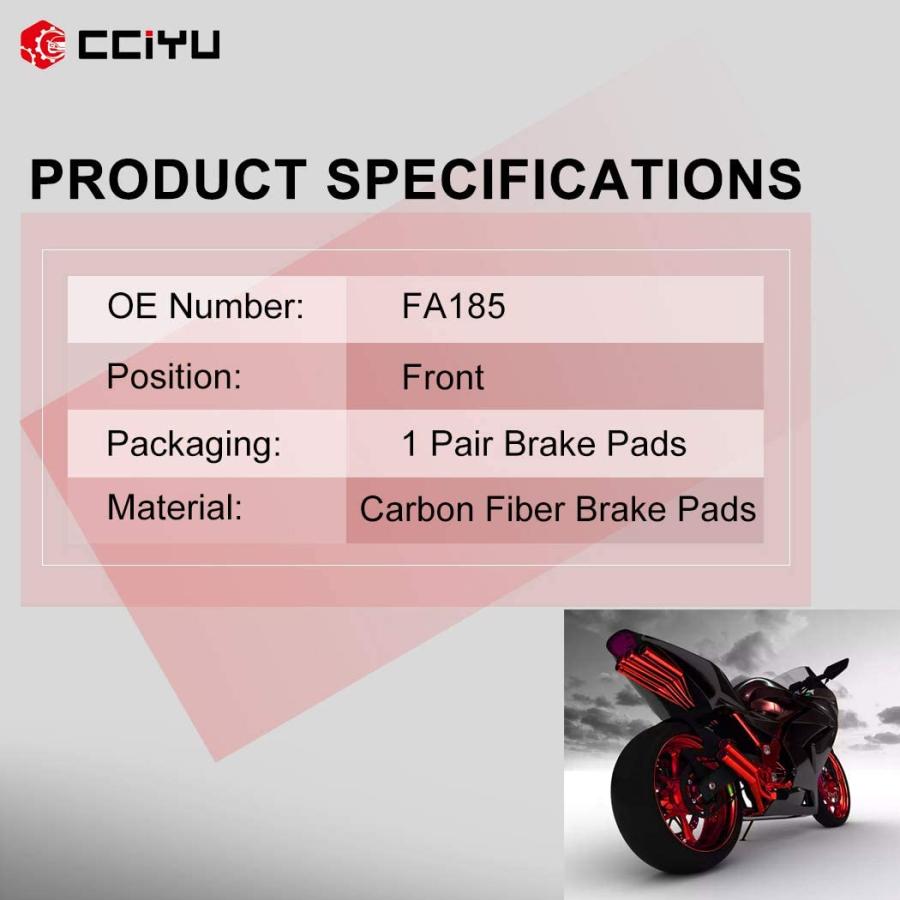 【並行輸入品】CCIYU Front Carbon Fiber Brake Pads Motorcycle Motorbike Replacement