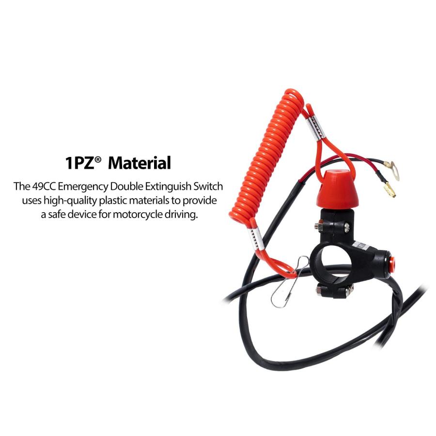 【並行輸入品】1PZ BR2-L02 7/8inch 22mm Handlebar Universal 2 Wires Red Double Killの画像