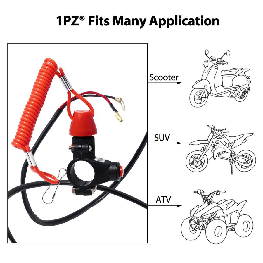 【並行輸入品】1PZ BR2-L02 7/8inch 22mm Handlebar Universal 2 Wires Red Double Killの画像