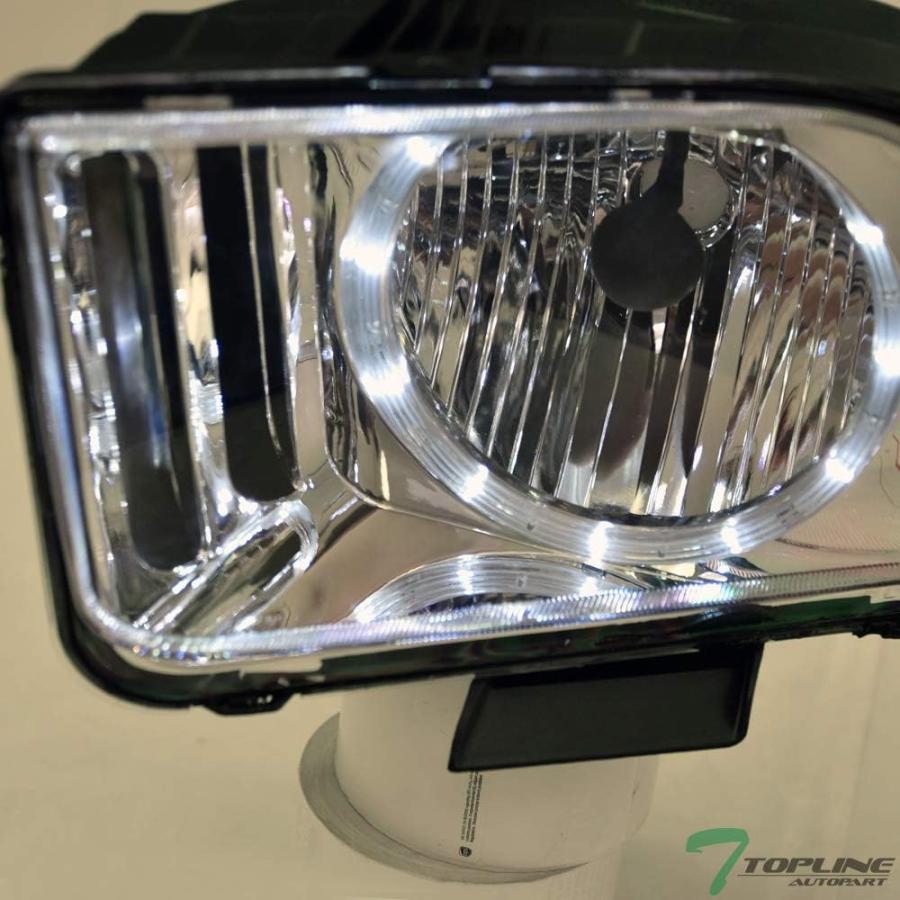 【並行輸入品】Topline Autopart クローム クリア ハウジング ヘイロー LED ヘッドライト NB付き 05-09 フォード マスタンの画像