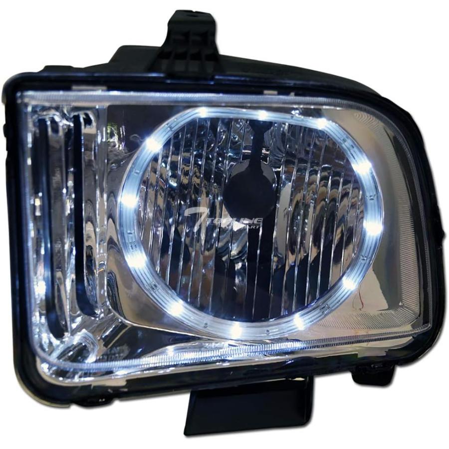 【並行輸入品】Topline Autopart クローム クリア ハウジング ヘイロー LED ヘッドライト NB付き 05-09 フォード マスタンの画像