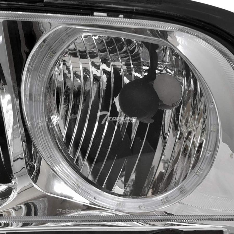 【並行輸入品】Topline Autopart クローム クリア ハウジング ヘイロー LED ヘッドライト NB付き 05-09 フォード マスタンの画像