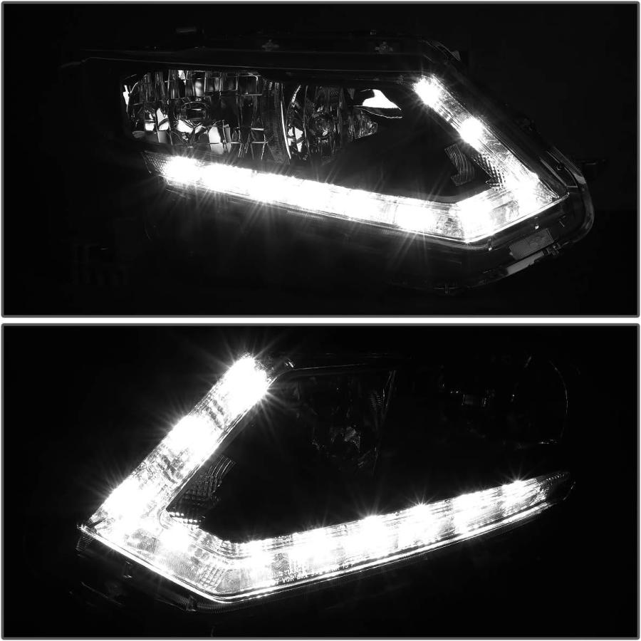 【並行輸入品】DNA Motoring HL-OH-NROG14-BK-CL1 ブラック ハウジングヘッドライト LED DRLストリップ付き 14-_2