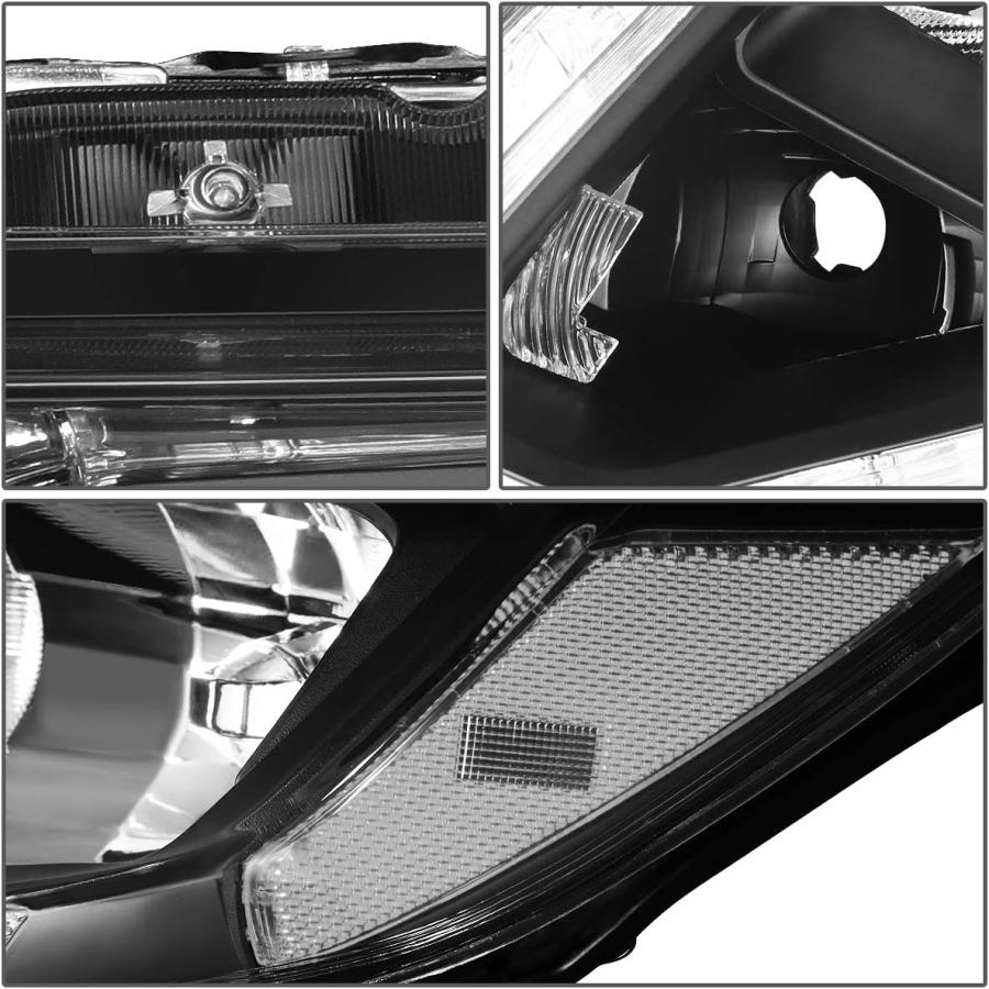 【並行輸入品】DNA Motoring HL-OH-NROG14-BK-CL1 ブラック ハウジングヘッドライト LED DRLストリップ付き 14-_3