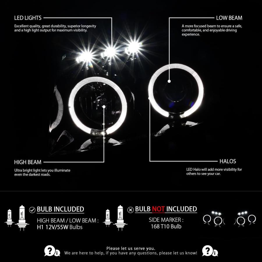 【並行輸入品】Autozensation 2003-2005 トヨタ 4Runner LED デュアルヘイロー プロジェクターヘッドライト ジェットブの画像
