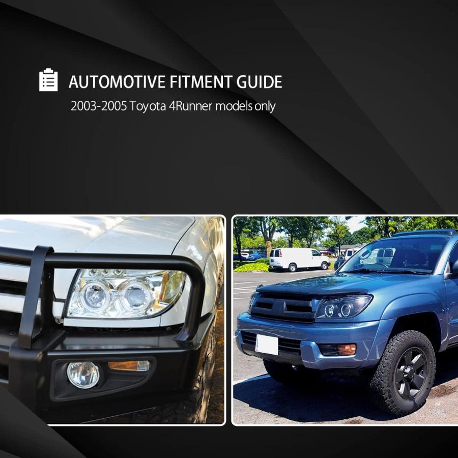 【並行輸入品】Autozensation 2003-2005 トヨタ 4Runner LED デュアルヘイロー プロジェクターヘッドライト ジェットブの画像