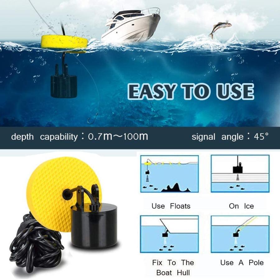 【並行輸入品】LUCKY ポータブル魚探知機 深さファインダー カヤック用 釣り用魚探知機 ポータブル ソナーワイヤー トランスデューサー カヤック_5