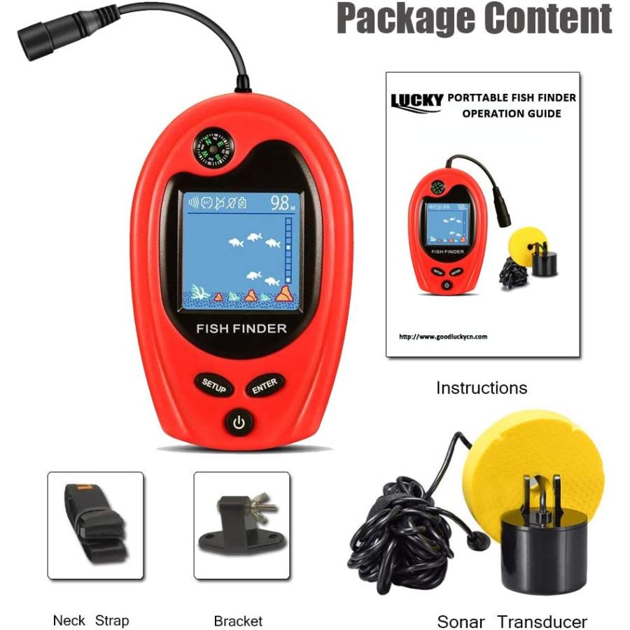 【並行輸入品】LUCKY ポータブル魚探知機 深さファインダー カヤック用 釣り用魚探知機 ポータブル ソナーワイヤー トランスデューサー カヤック_6