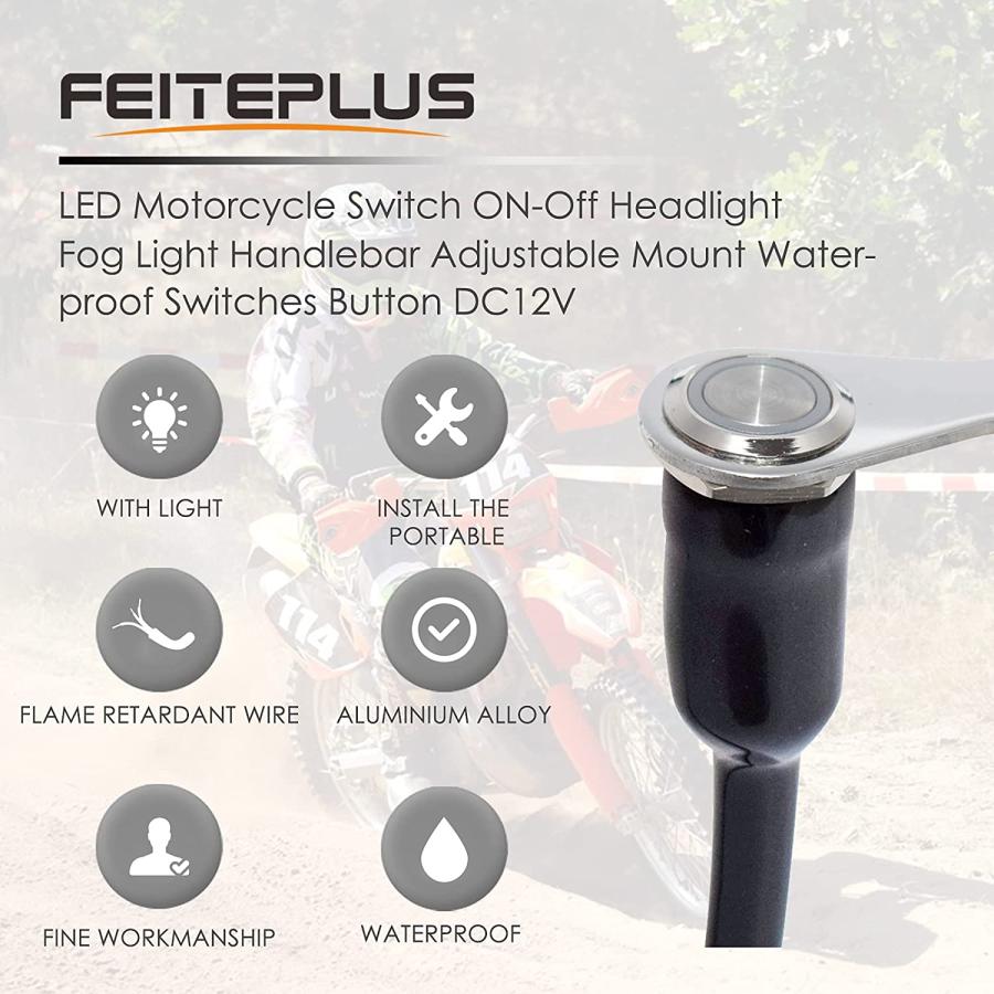 【並行輸入品】ハンドルバー 12V DC 電気システム 黒い オートバイ 自動リセット  ホーンスイッチ用、パワースタートの画像